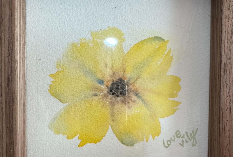 loose yellow watercolor florals for beginners
