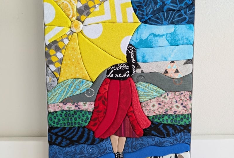 Women with Yellow Umbrella
