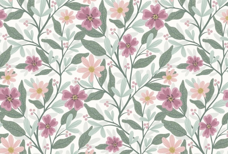 Fun Trailing Floral Pattern