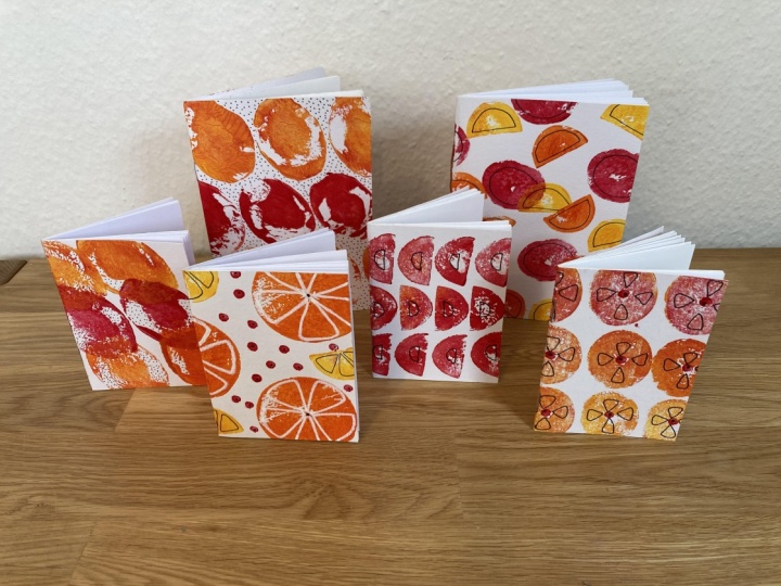 Printed journals & notebooks using fruit and vegetables
