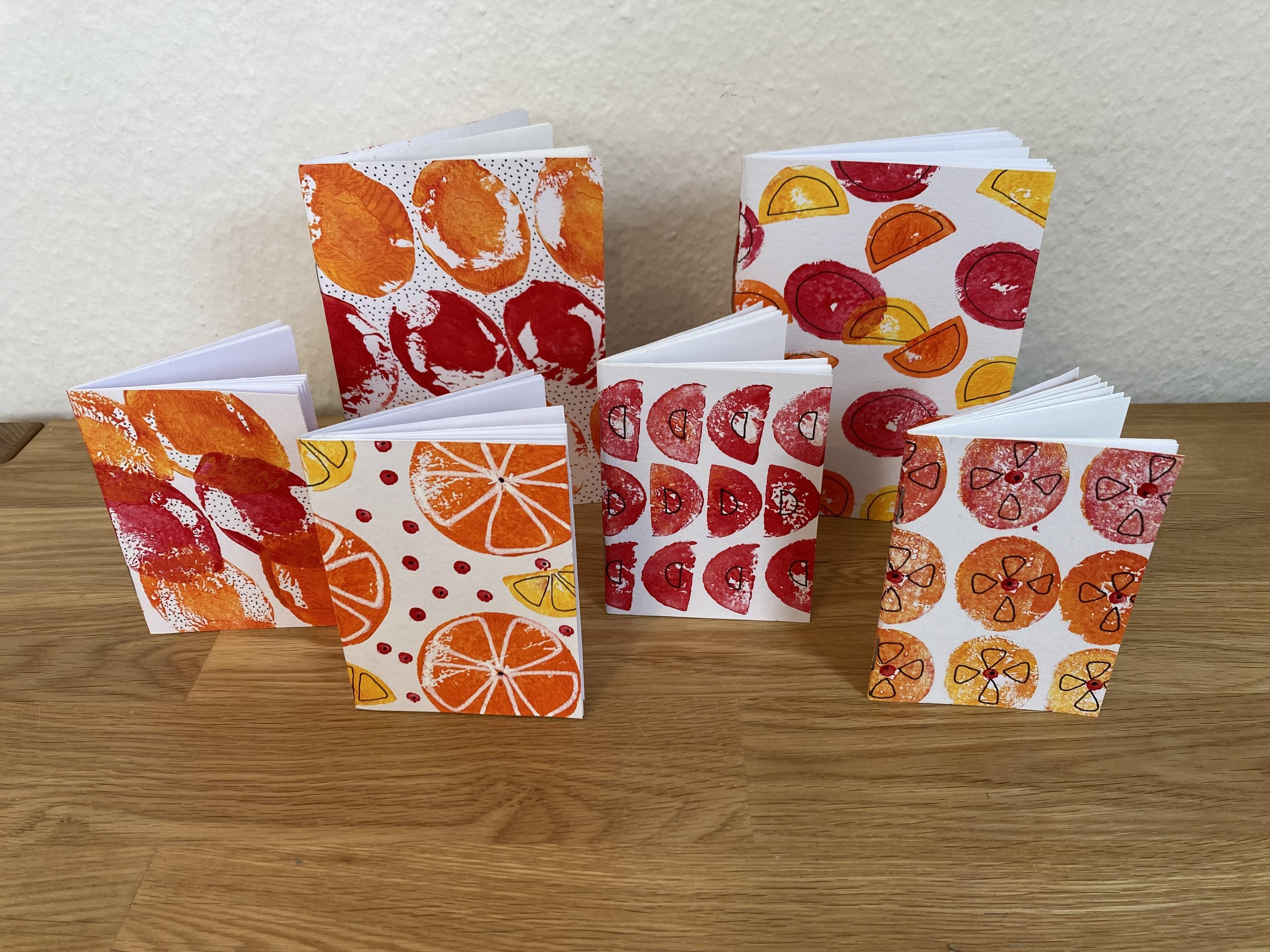 Printed journals & notebooks using fruit and vegetables