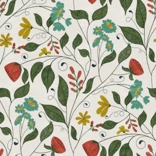 Vintage Colored Pencil Trailing Floral
