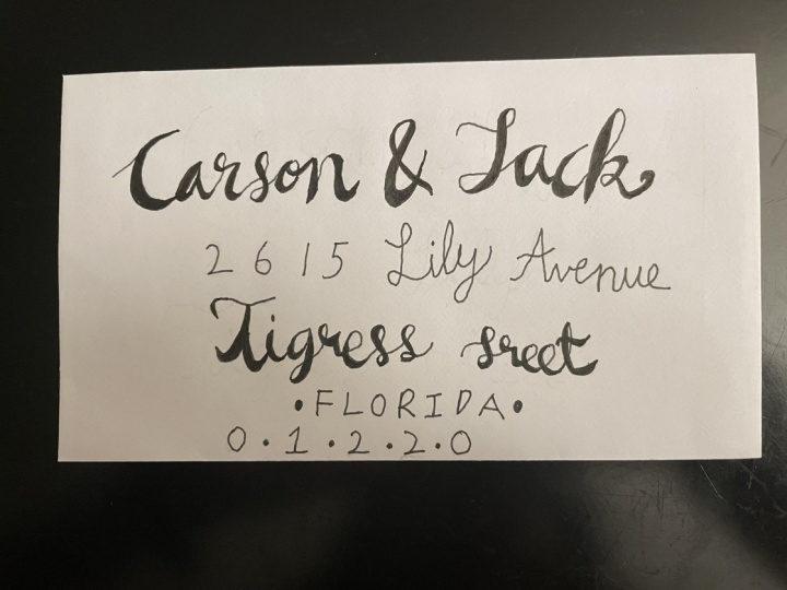 Faux Calligraphy Address on Envelope