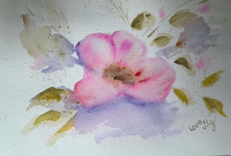 atmospheric loose watercolor florals painting with freedom & flow