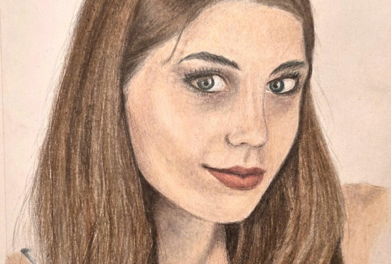 Lady in colored pencil