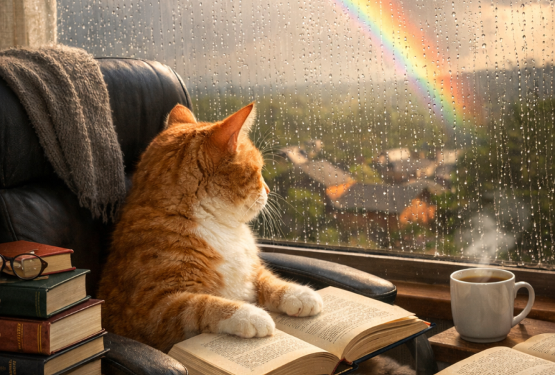 Curious Cat and the Rainbow Afternoon