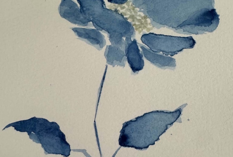 painting a monochromatic flower