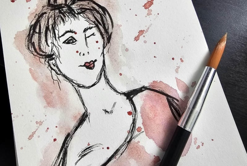 Portraits aquarellés