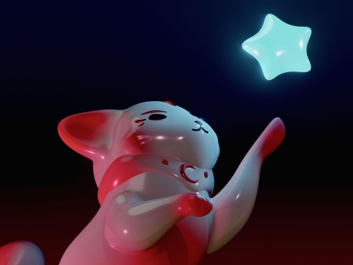 Fox with a Glowy Star
