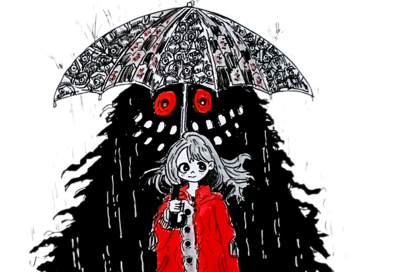 Umbrella girl and the ghosts