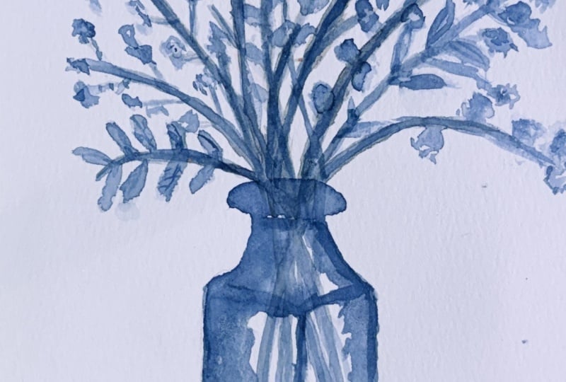 Blue Monochromatic in Vase