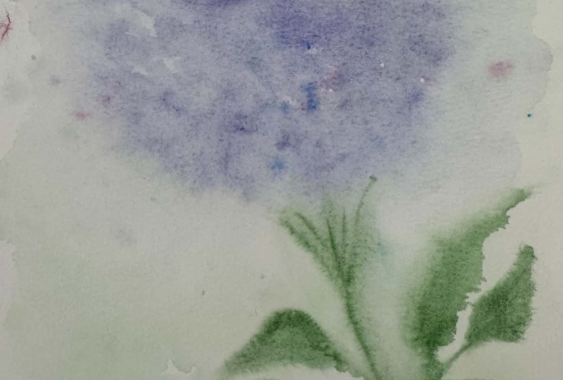 loose hydrangea intuitive painting