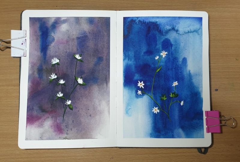 Wildflowers on abstract background
