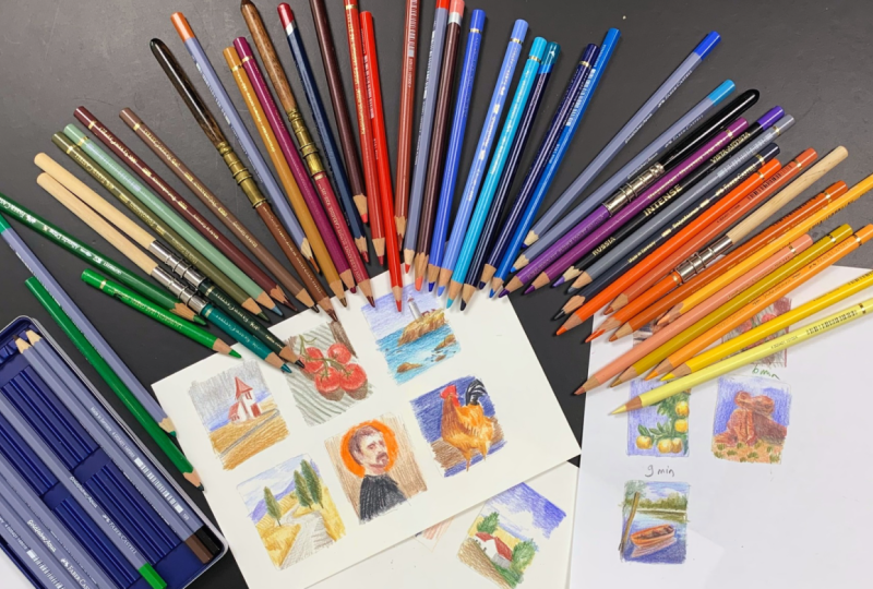 5 Minute Sketches in Colored Pencils