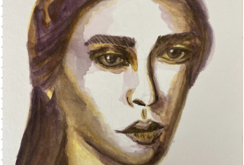 Primer retrato en acuarela
