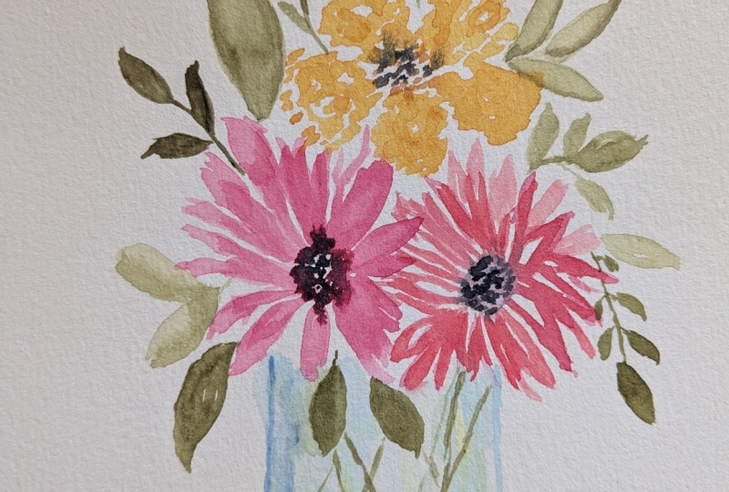 Loose watercolor flowers