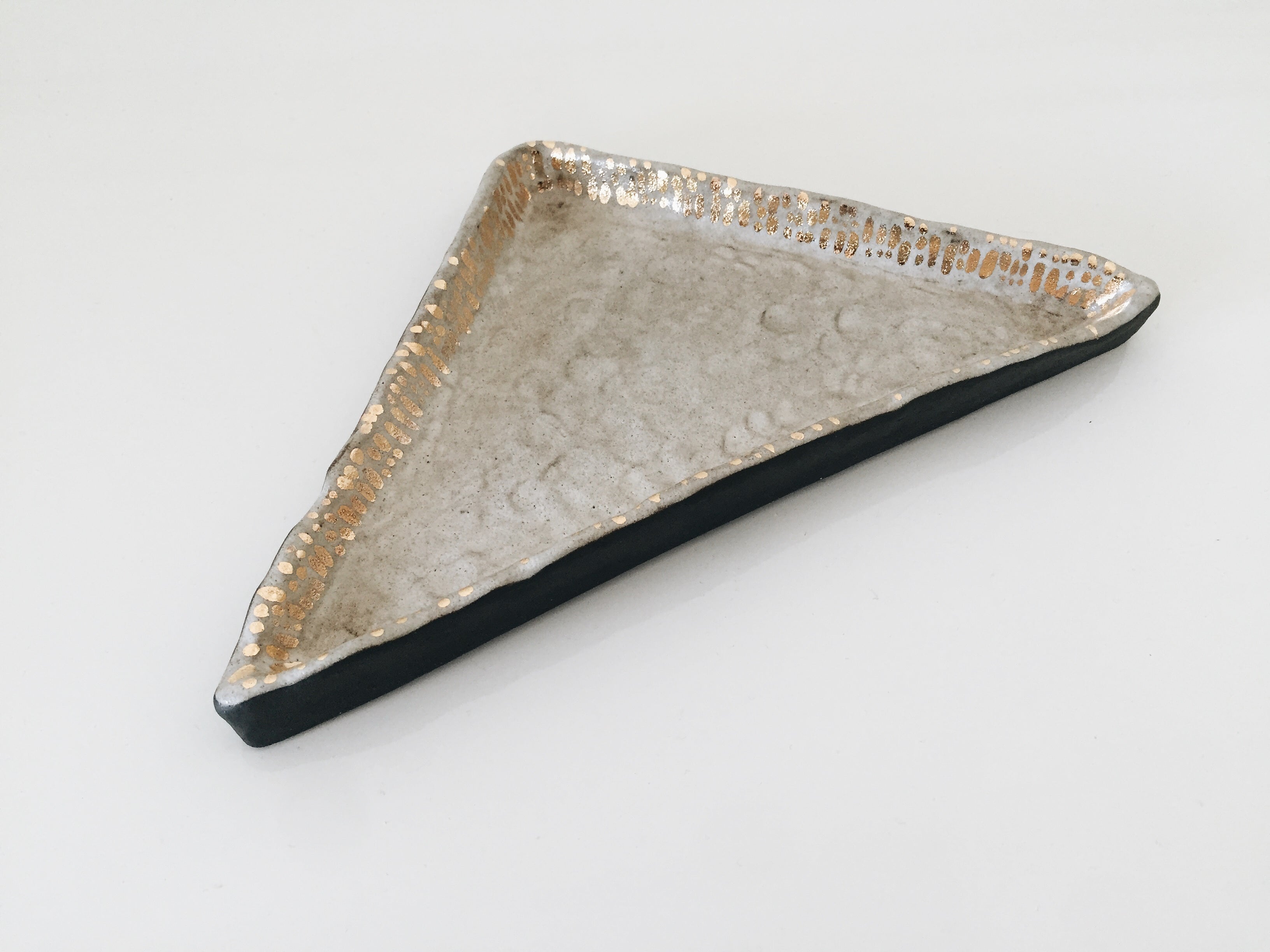 Hand Built Triangle Dish - student project