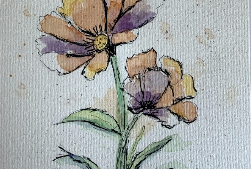 Lovely Pen & Wash Flowers