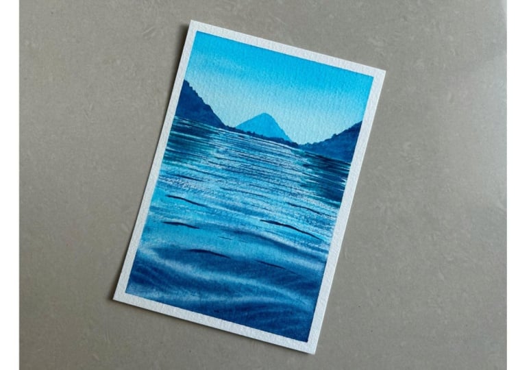 Serene mountain lake