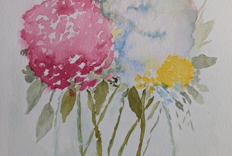 Loose flower in atmospheric vase