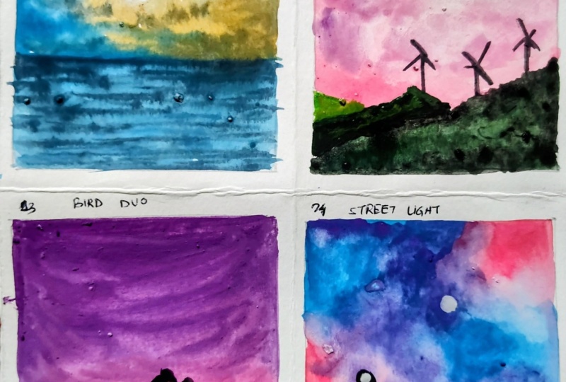 Mini gouache painting with Umashree