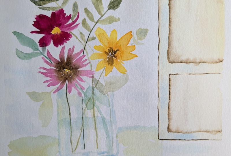 Loose watercolor flowers