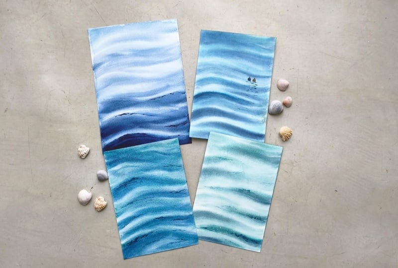 Ocean Waves in Watercolor: 7 Beginner-Friendly Projects.