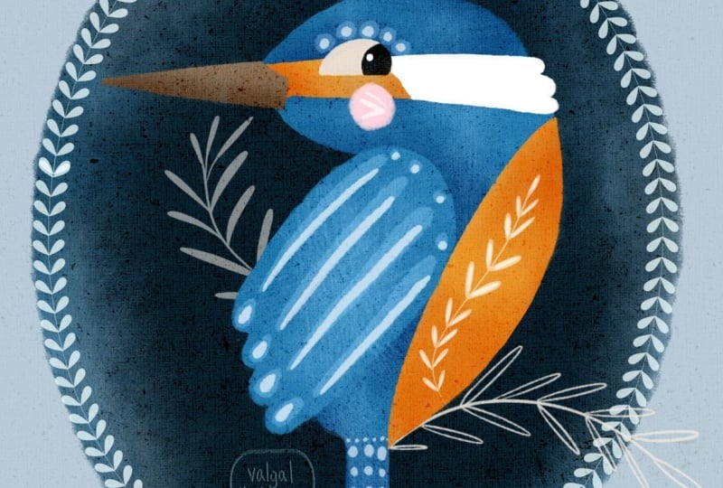 Folk Art Kingfisher