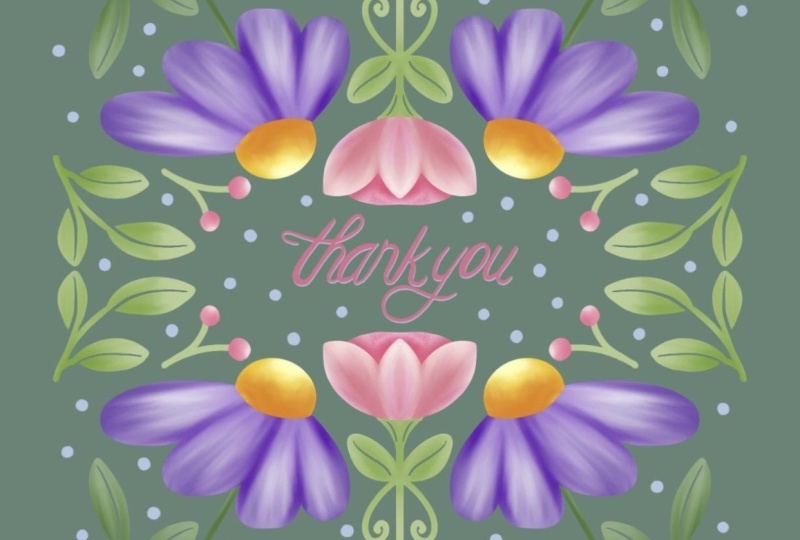 Floral Thank You Card