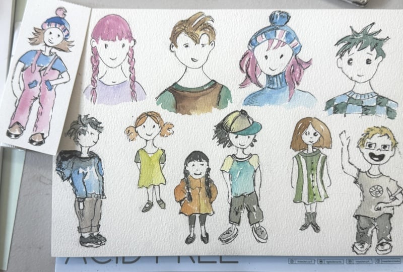 Sketching Kids and outfits