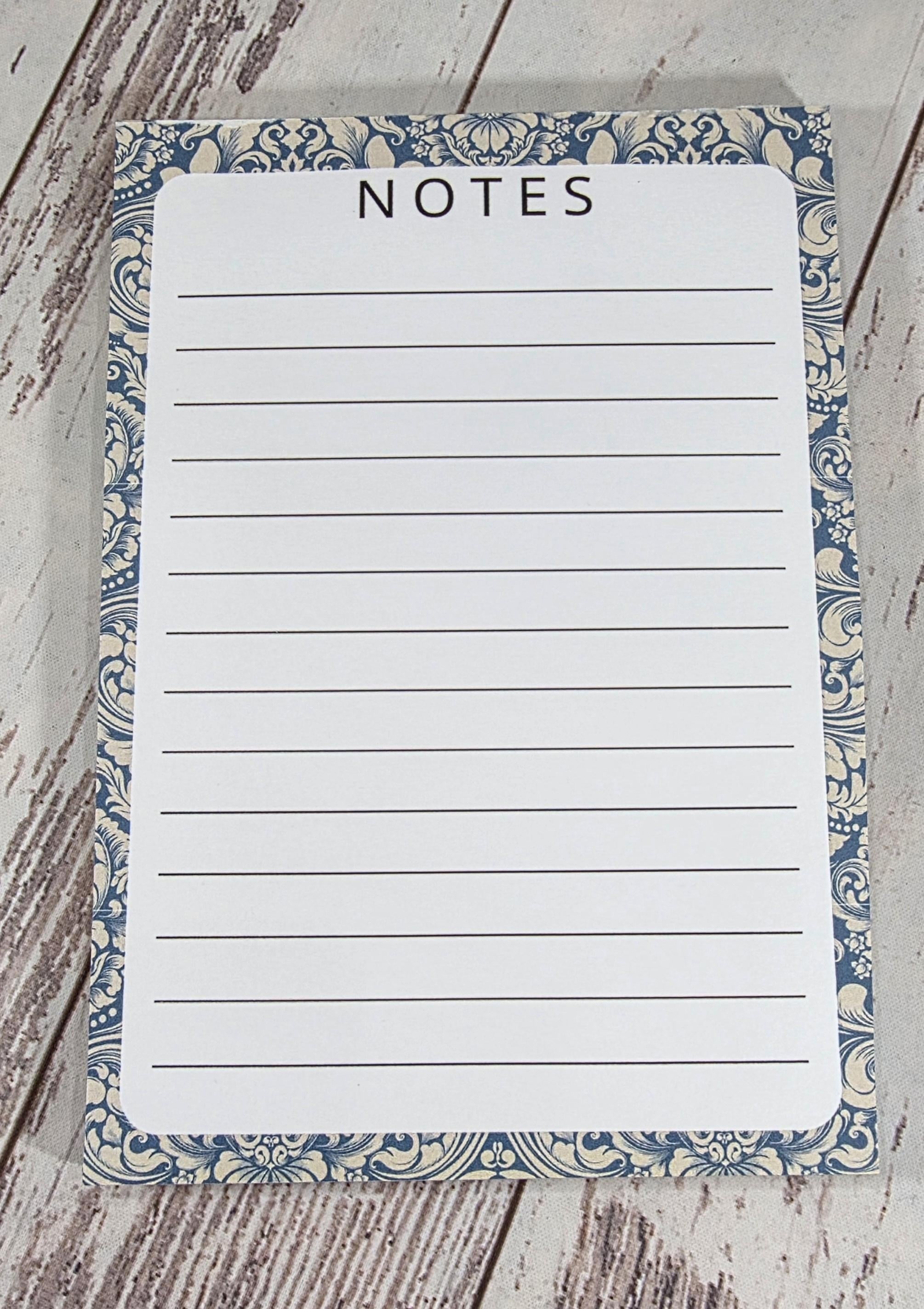 Beautiful Blue Damask Notepad - student project