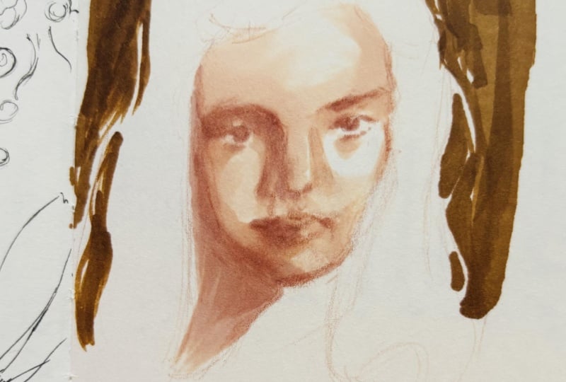 Value study with alcohol markers!