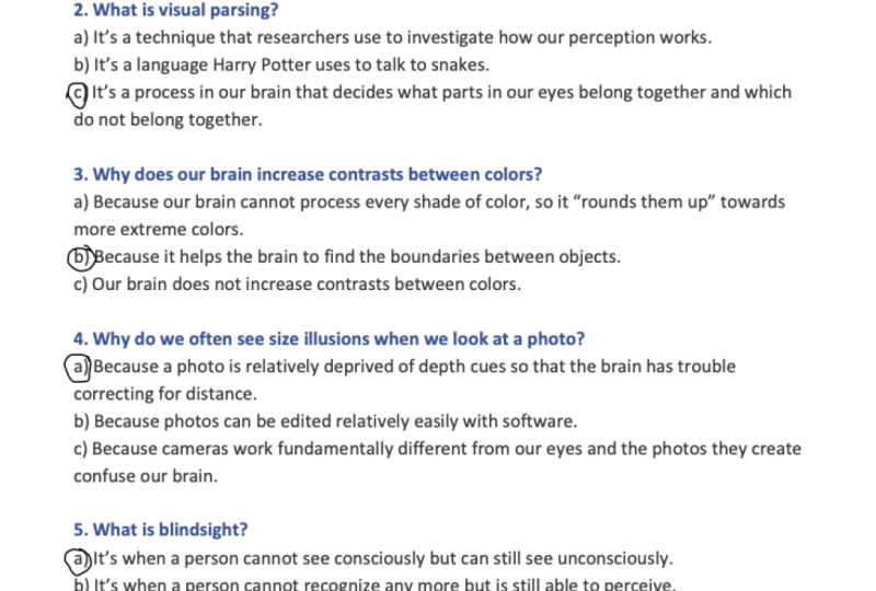 Perception quiz
