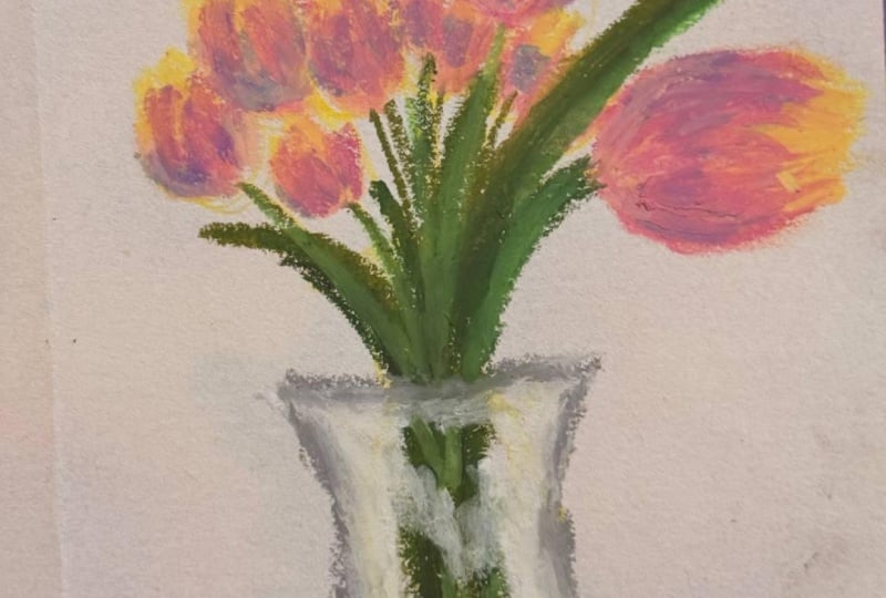 Oil Pastel Flowers