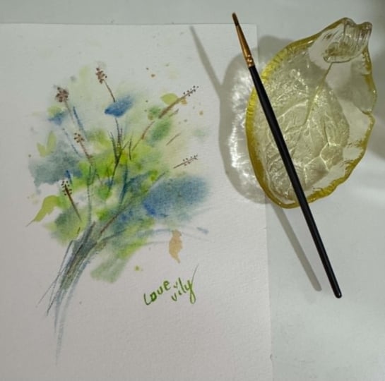 loose watercolor leaaves:atmospheric foliage for soft depth