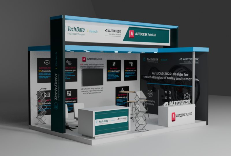 Design Exhibition Booth & Stage in Blender 3D