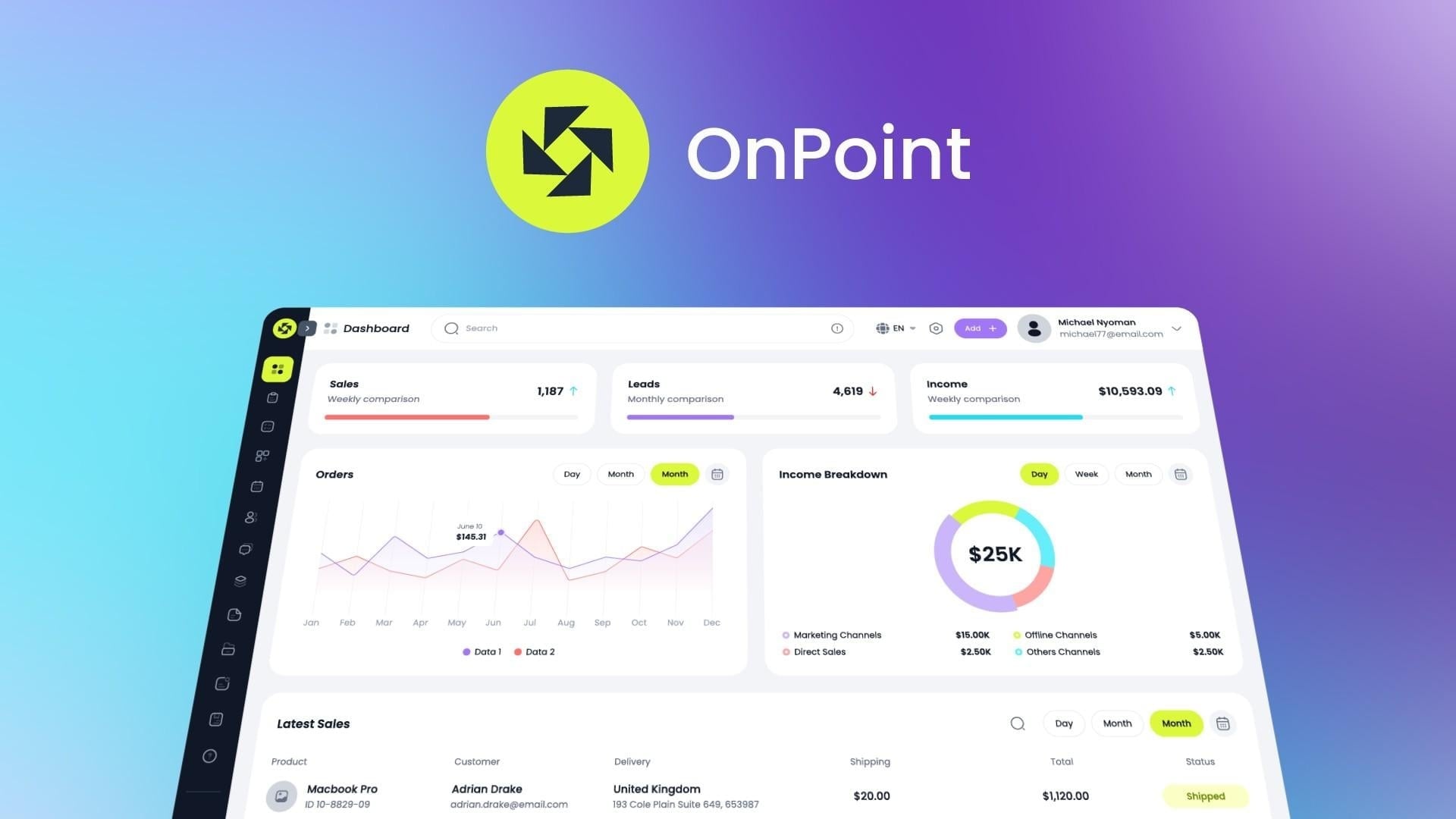 OnPoint - SaaS Product Promo & UI Motion Design - student project