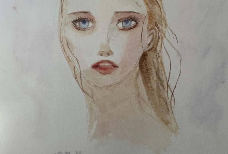 women in watercolor