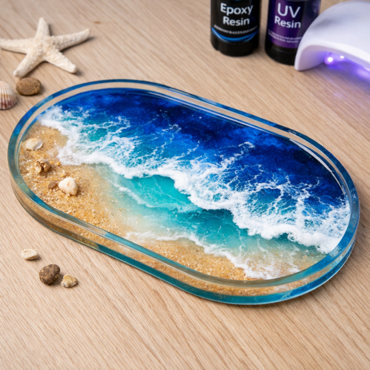 Ocean Wave Resin Tray: Epoxy & UV Resin