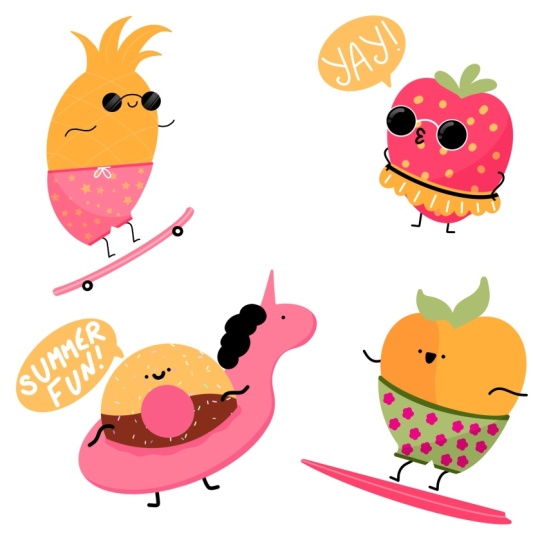 Summer Food Character Illustrations