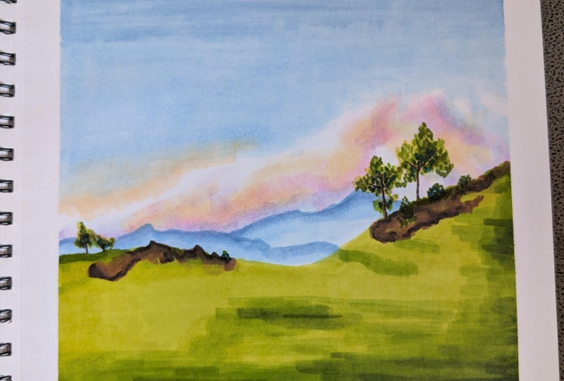 Spring Landscape (Alcohol Markers)