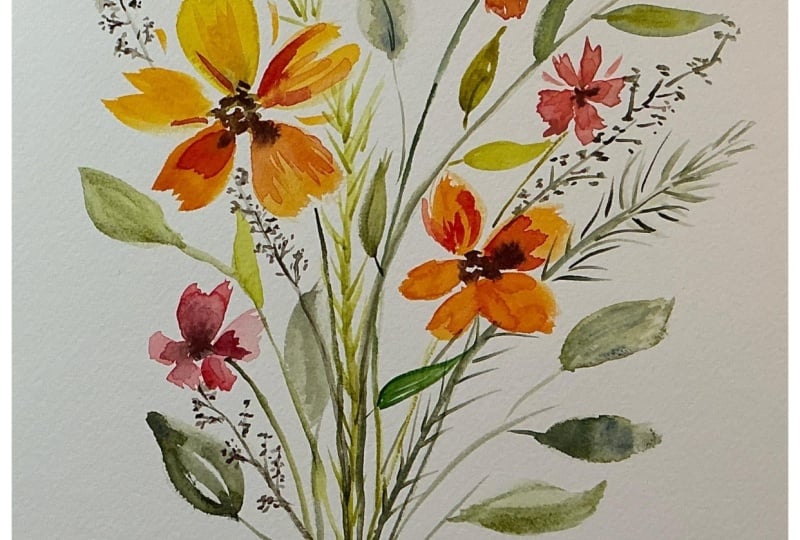 Loose Bouquet cosmos and Greens