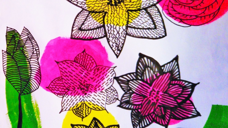 Simply Black and White Floral
