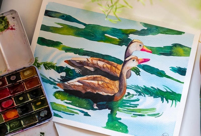 Watercolor Ducks