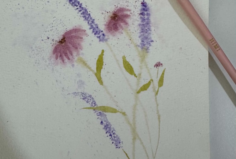 Painting a soft airy arrangement