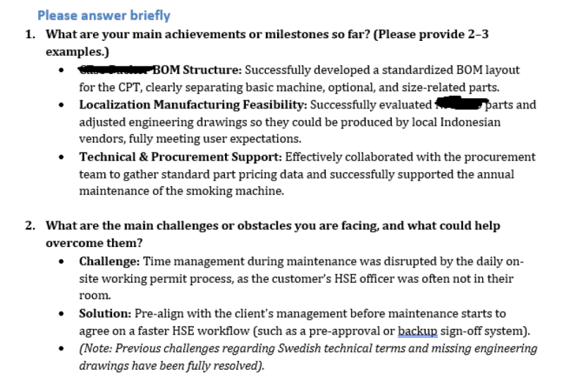 Example of AI-Generated Text (this was one of my direct reports evaluation)