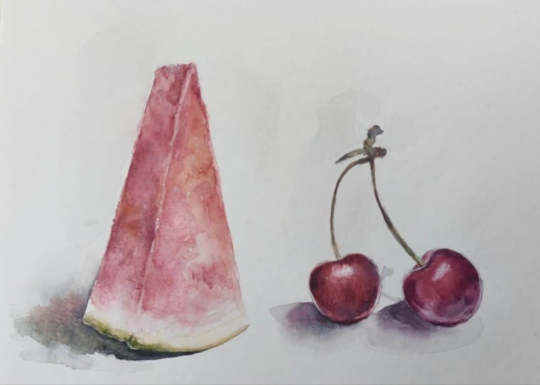 Watermelon and cherries