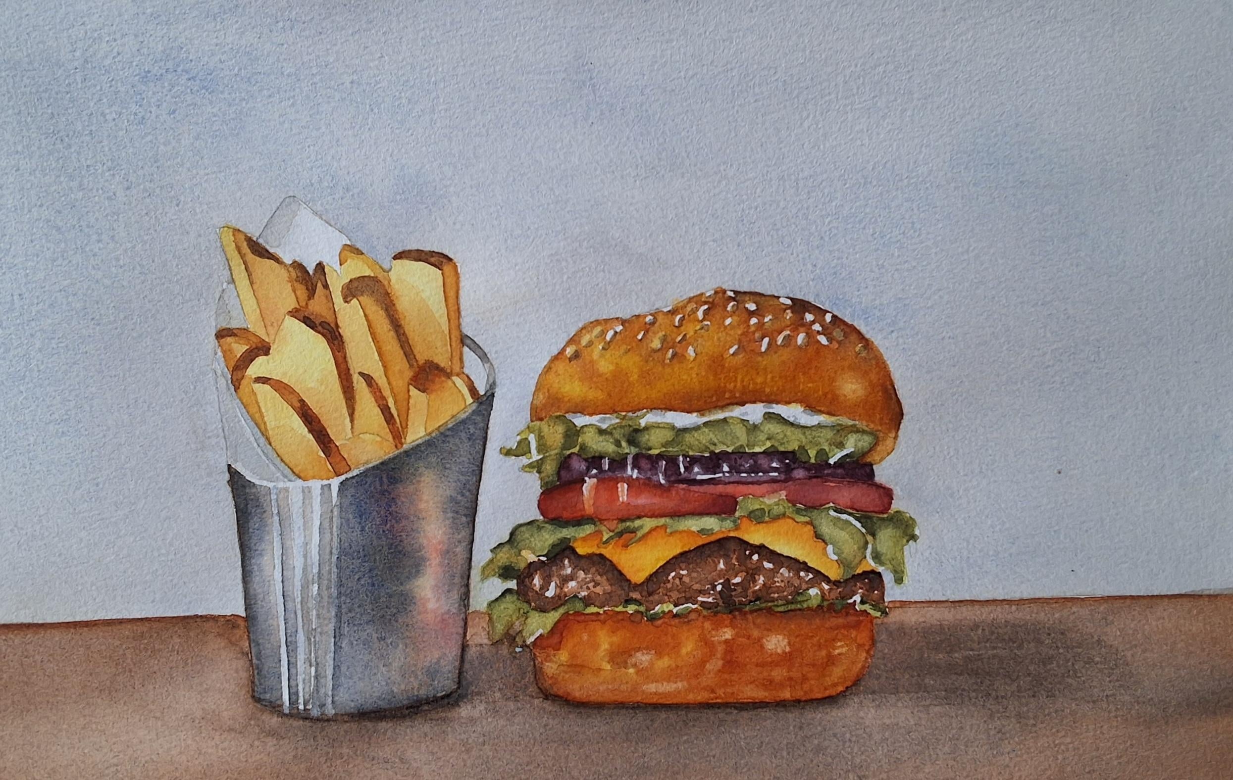 Burger and  fries - student project