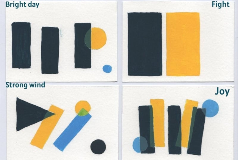 Abstract pieces (Composition and colour theory)