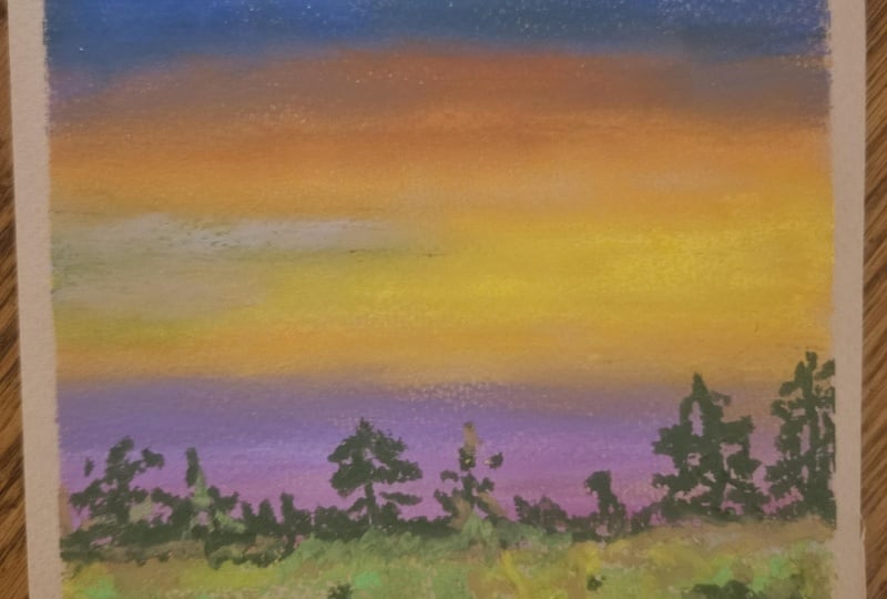 Sky gradient oil pastel